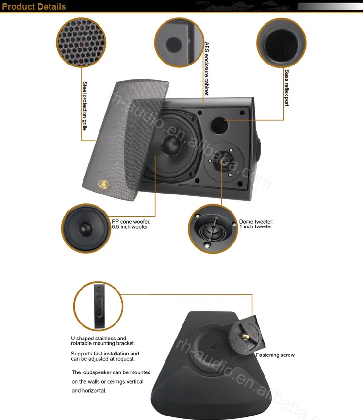 China Factory RH-AUDIO 30W two way active loudspeaker with microphone input - ANKUX.COM