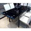 modern design toughened glass top extension dining table