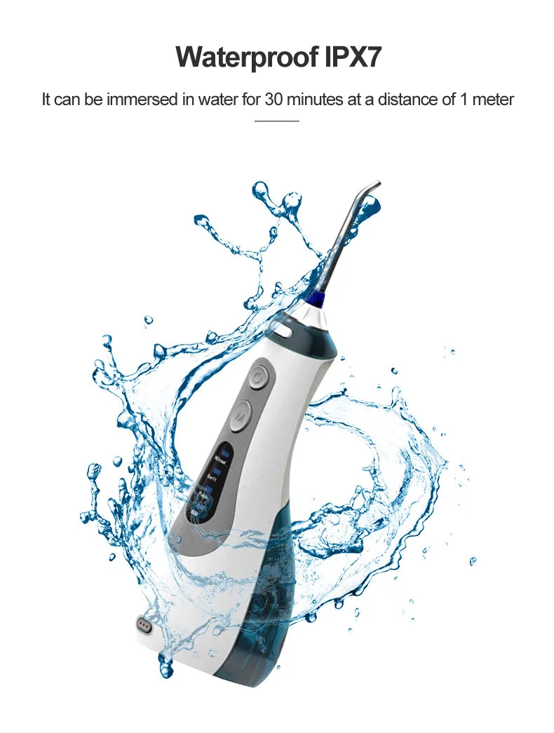 portable rechargeable oral irrigator