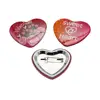 Blank pin button badge materials wholesale custom heart shaped metal tin button badge
