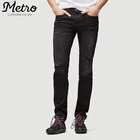 new style jeans pent men black wash distressed skinny jeans for men