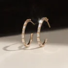 Diamond Hoop Earings 2020 New Arrivals Gifts Baguette Diamond 14k Gold Hoop Earrings