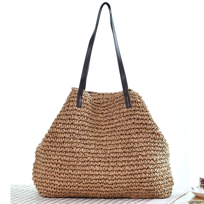 In Stock Bags Paper Crochet Foldable Beach Bag Two Use Straw Bag, White,d.k brown,light brown,beige
In Stock Bags Paper Crochet Foldable Beach Bag Two Use Straw Bag, White,d.k brown,light brown,beige