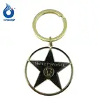 Wholesale Hollywood souvenir metal pentagon shaped keychain with colourful glitter