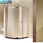 Frameless frosted glass shower partition for bathroom use