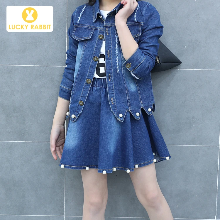 Girls Spring Denim Two 2 Piece Matching Long Sleeve Top And Skirt Set Pearl Design Denim Cowgirl Skirt Outfit
Girls Spring Denim Two 2 Piece Matching Long Sleeve Top And Skirt Set Pearl Design Denim Cowgirl Skirt Outfit