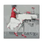 Emotionally Rich Beautiful Lady Figure Portrait Oil Painting Modern Photo Wall Art