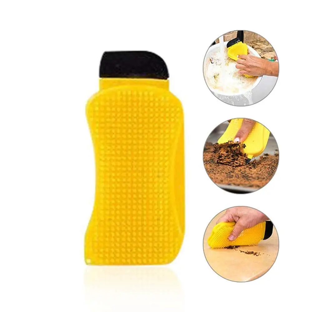 Multi-Function Silicone Sponge Hero dish washing scrubber clean brush cleaning tool with shovel, Yellow
Multi-Function Silicone Sponge Hero dish washing scrubber clean brush cleaning tool with shovel, Yellow
