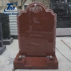 grave stone red granite headstones handshake engraving tombstone