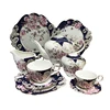 New Arrivals Royal Floral Blue Embossed Ceramic Bone china Coffee Set Tea Set Porcelain