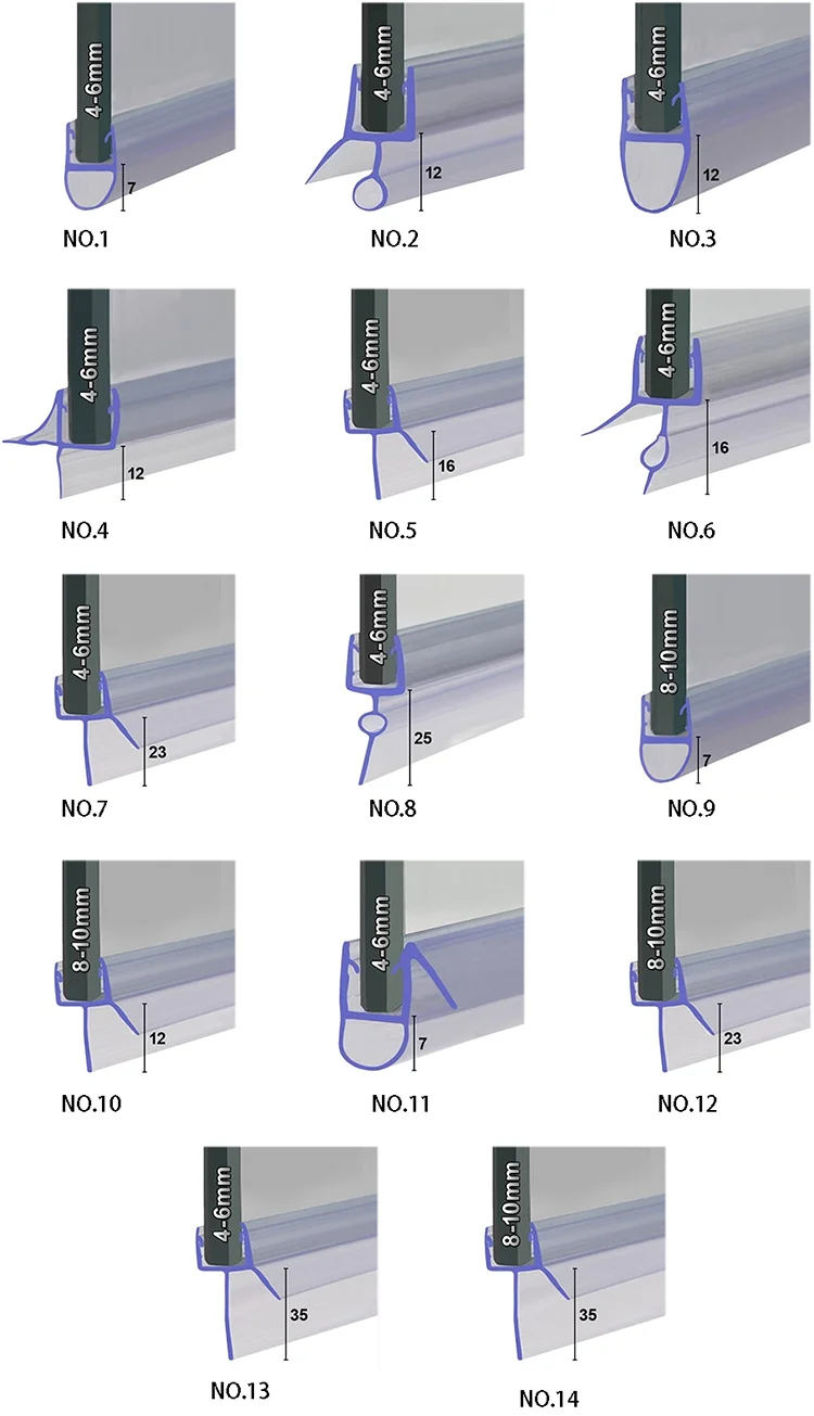 Glass Shower Door Gasket Shower Screen Seal Shower Door Trim Frameless Shower Door Sweep Shower Door Side Seal Shower Door Stopper
