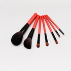 Beauty customized 7piece pink Soft Oval cosmetic brush set soft nature hair round shape makeup brushes