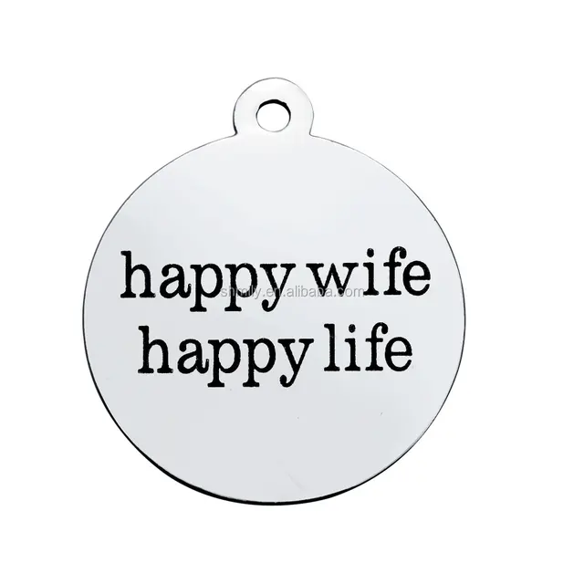 happy wife happy life laser engraved character letter diy