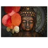 Buddha Canvas Wall Art Wood Buddha Statue Canvas Prints Keep inner Peaceful Buddha Artwork for Living Room Yoga Room