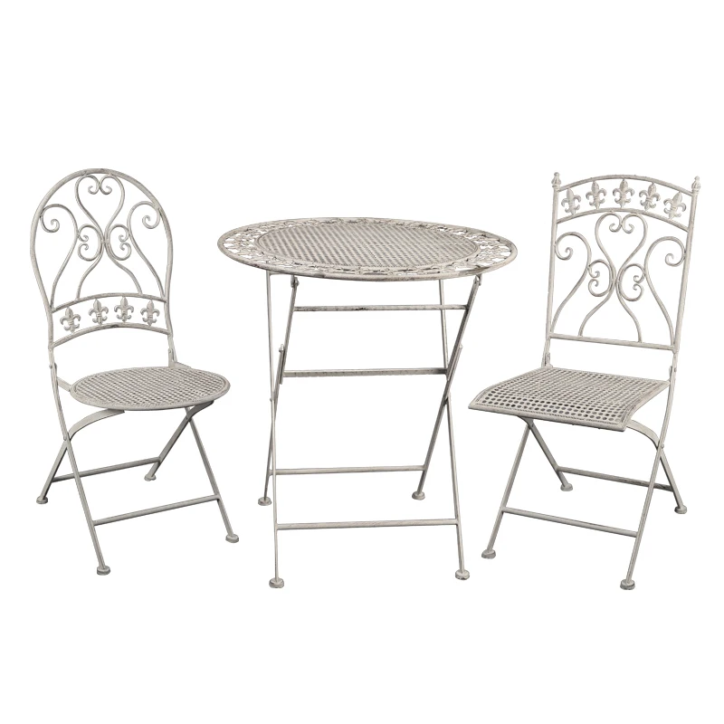 Powder Coated Foldable Antique White Patio Bistro Set Dining Sets Garden Furniture Buy Patio Bistro Set Dining Sets Garden Furniture Product On Alibaba Com