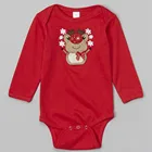 Christmas Holiday Red Reindeer Baby Romper Infant Bodysuit