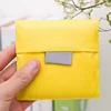 Handle Grip Custom Logo Decorative Reusable Fashion Foldable Compact Nylon Fabric Shopping Bag