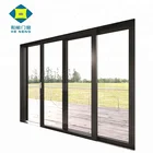 Exterior Aluminum Frame Tempered Frosted Sliding Garden Glass Door
