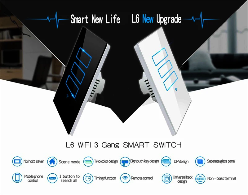 LANBON New Model Switch intelligent voice control built-in wifi module wall light switch beyond ZigBee zwave no need gateway - ANKUX.COM