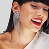 KM wedding dress decorations women jewelry earrings tassel earrings multilayer sparkle diamond tassel jhumka earrings stud