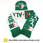 custom knitted Algerie soccer fans supporter scarf and hat