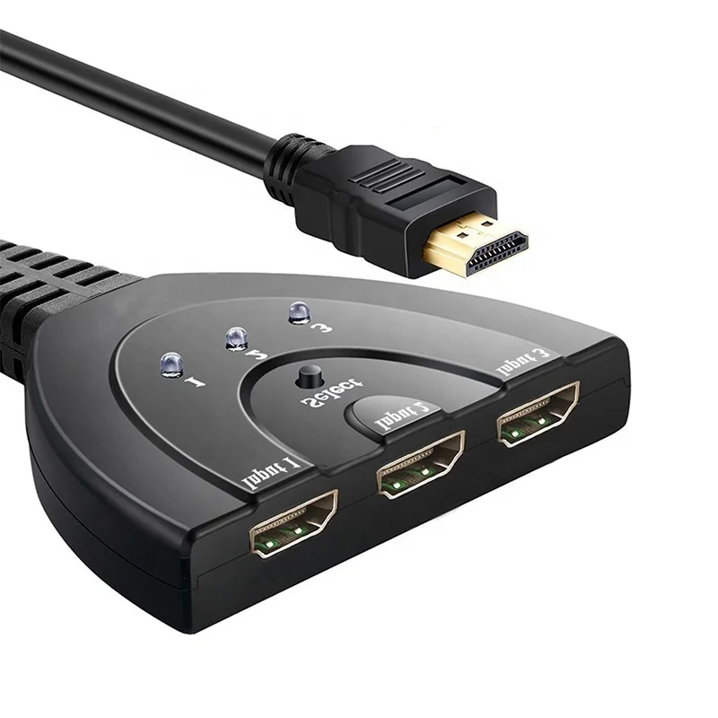 HD Premium Quality 3-Port HD/MI Switch with Pigtail Cable