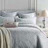 Upmarket Queen 40s 205TC solid color gray plain quilted cotton bedspread