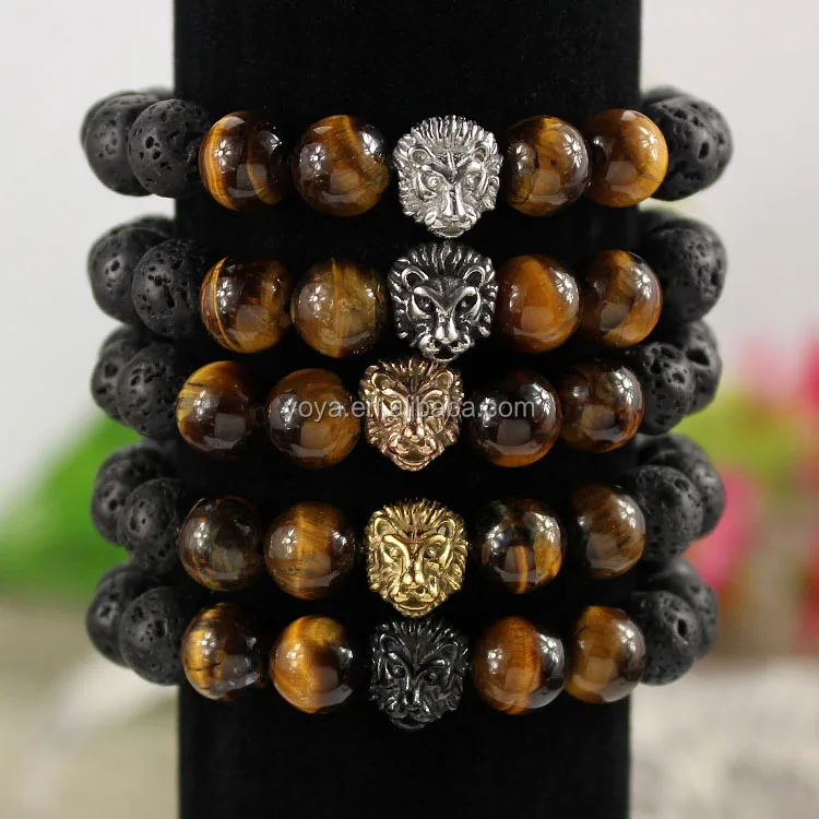BRS1509 High Quality Stainless Steel Lion Head Bracelet,Black Lava & Tigereye Beaded Lion Face Men's Bracelet
BRS1509 High Quality Stainless Steel Lion Head Bracelet,Black Lava & Tigereye Beaded Lion Face Men's Bracelet