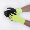 Fluorescent Green Polyester Crinkle Latex Coated Hand Protective Work Glove