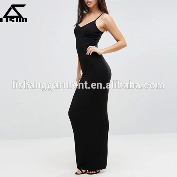 Customized V-neck new model girl dress maxi dresses long