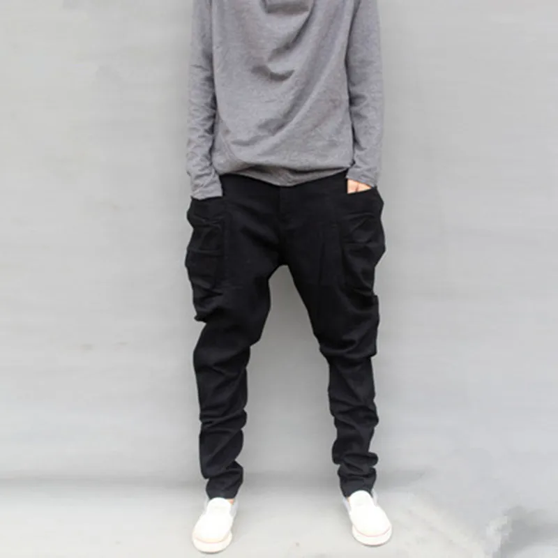 black drop crotch joggers