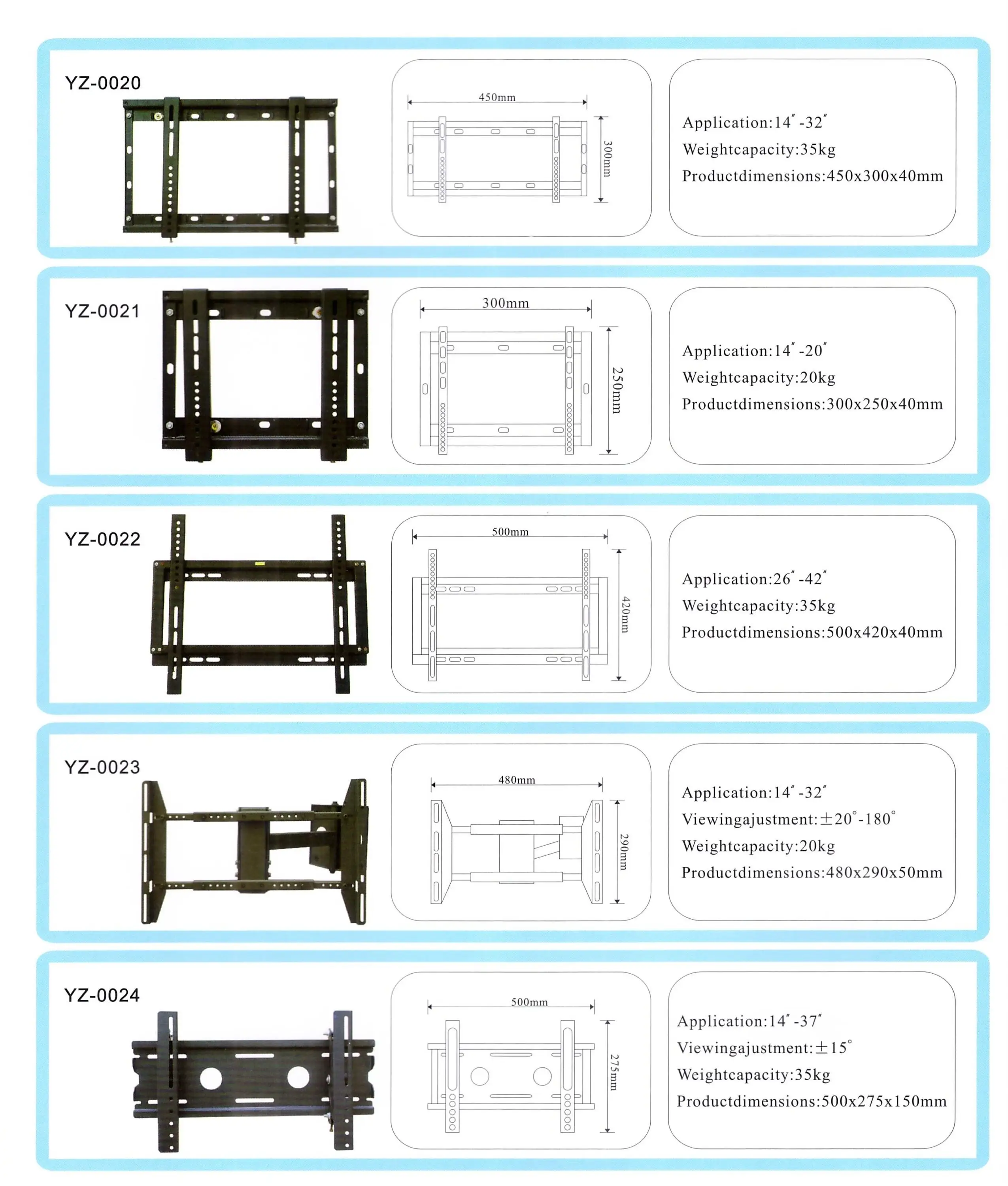 Full motion 90 degree180 degree 360 degree TV wall mount Products from