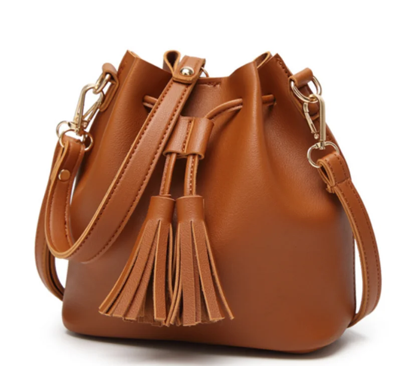 Ladies Tassels Bucket Bag Fashion Women Leather Handbag Crossbody Shoulder Messenger Bag
Ladies Tassels Bucket Bag Fashion Women Leather Handbag Crossbody Shoulder Messenger Bag