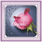 Handmade Pink Flower Embroidery Diamond Painting DIY Kit Cross Stitch