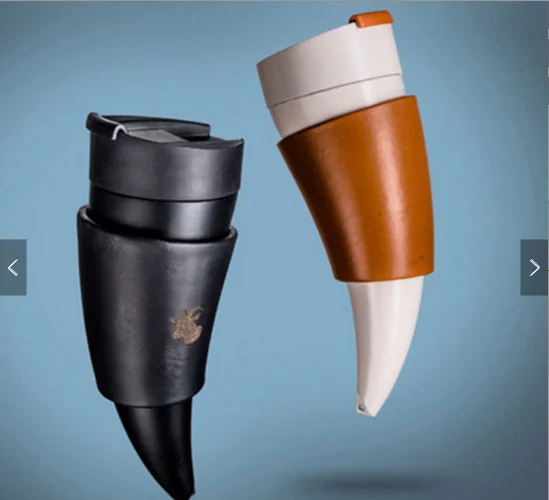 Croissant Cup Coffee Bottle, Portable Goat Horn Stainless Steel Vacuum Cup, White/ black
Croissant Cup Coffee Bottle, Portable Goat Horn Stainless Steel Vacuum Cup, White/ black