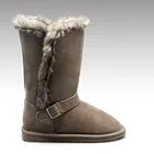 HC-596 Side and collar faux fur with rivets on belt on upper design light weight winter warm snow boot kids girls