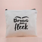 Wholesale make up cotton canvas custom cosmetic bag pouch