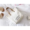 China factory supplier PU leather handle canvas bag custom cotton shopping tote bag