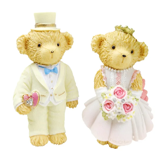 wholesale wedding 3d souvenir gift resin teddy bear fridge
