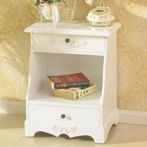 Fashion White Wooden Bedside Cabinet Customized