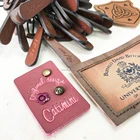 Custom PU jeans metal embossed logo on leather patch labels