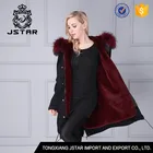 Woman fake fur parka korean style coat jacket,khaki fur lined parka