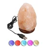 USB Himalayan Crystal Natural Salt Lamp with Wooden Base In Multiple Colors