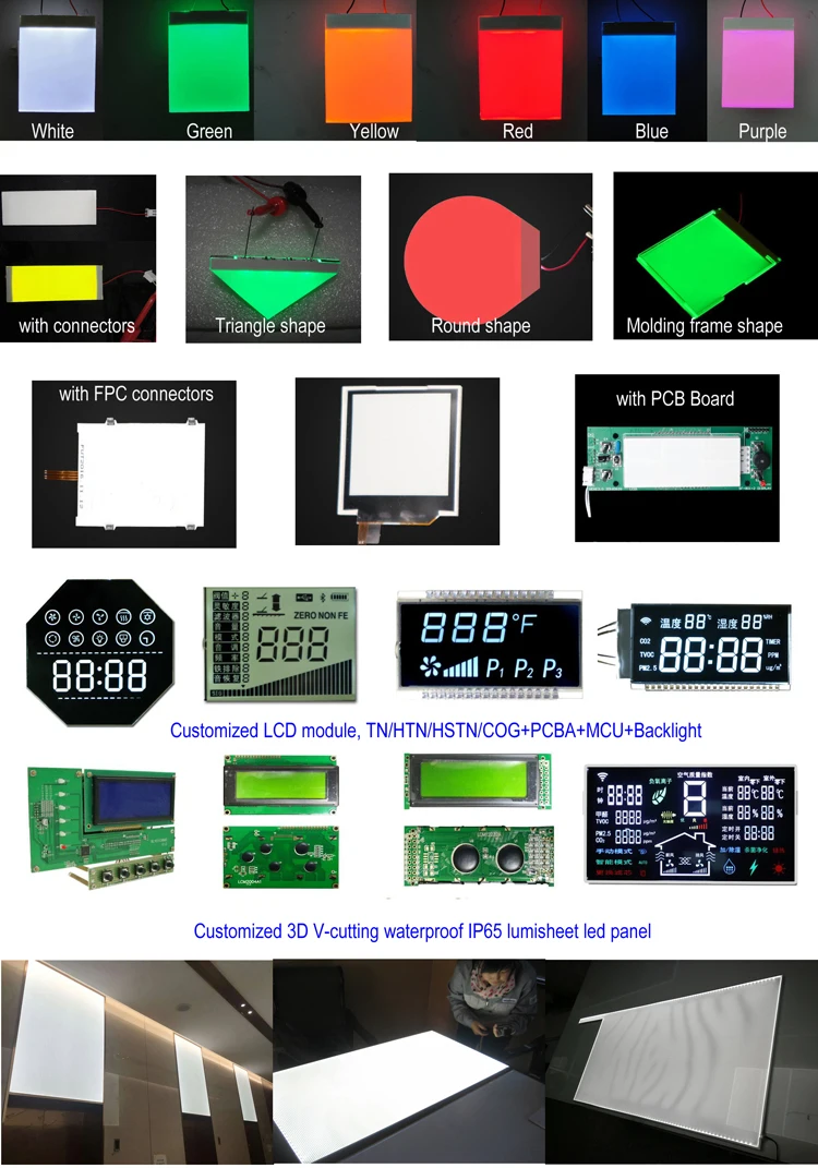 Lower Cost 2 Digit Segment Display Glass LCD Screen with TN Type