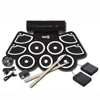 Portable MIDI Electronic Roll Up Drum Kit with Built in Speakers, Power Supply, Foot Pedals and Drumsticks