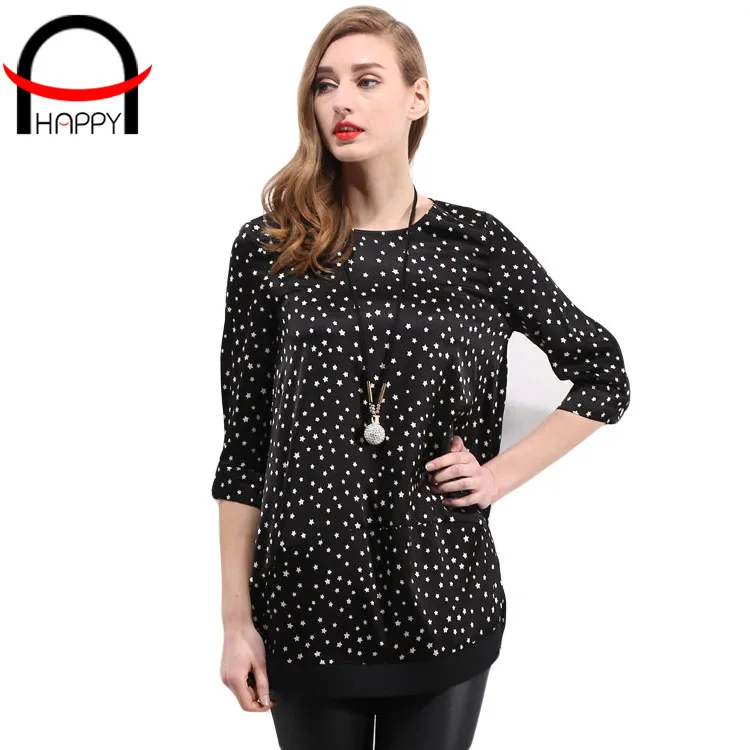 2015 New 100% REAL Silk Women Summer blouse High Quality Casual Blusa Feminina three quarter sleeve Women Brand Blouses WD001