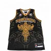 International custom black color sublimation embroidery basketball jersey