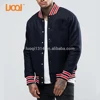 Guangzhou Luoqi Oem 100% Cotton Blank Black With Two Colour Rib And Button Custom Men Letterman Jacket