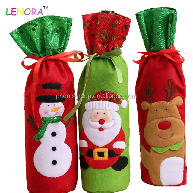 new coming christmas wine plush bag presents a christmas gift