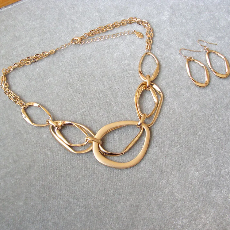 18 k gold chain link gold necklace plated hoop circle earrings metal gold hoop geometric necklace earrings set jewelry women, Picture
18 k gold chain link gold necklace plated hoop circle earrings metal gold hoop geometric necklace earrings set jewelry women, Picture